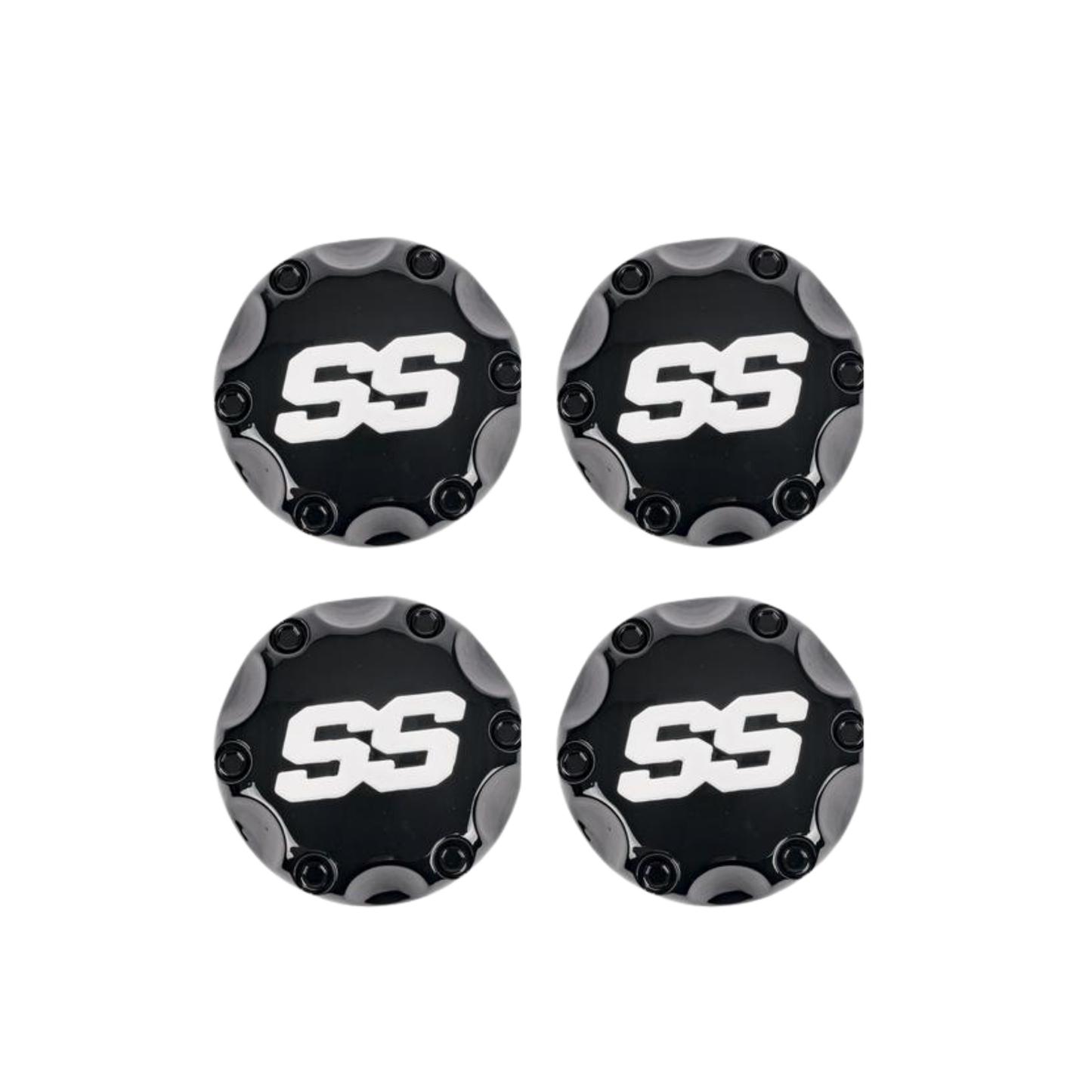 GTW® Snap-In Gloss Black SS Center Caps (Pack of 4)