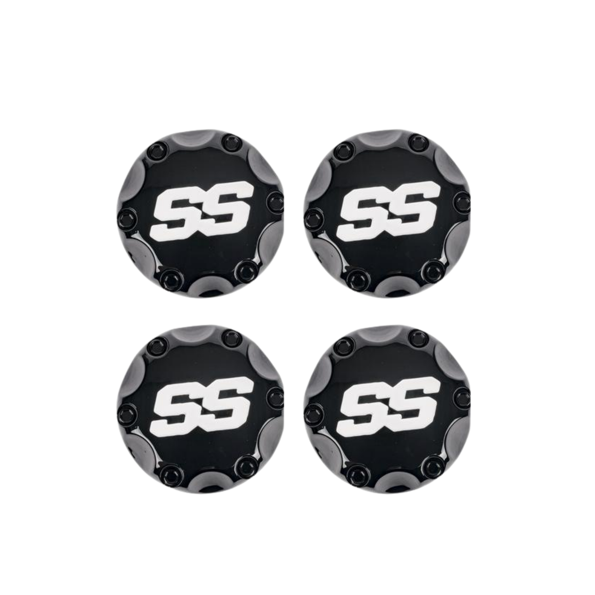 GTW® Snap-In Gloss Black SS Center Caps (Pack of 4)