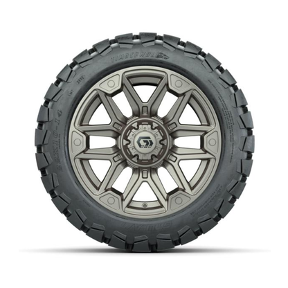 GTW® Graffiti Satin Bronze 14 in Wheels with 22x10-14 Timberwolf All-Terrain Tires – Full Set