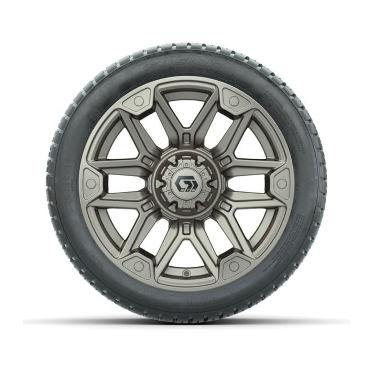 GTW® Graffiti Satin Bronze 14 in Wheels with 205/30-14 Fusion Street Tires – Full Set