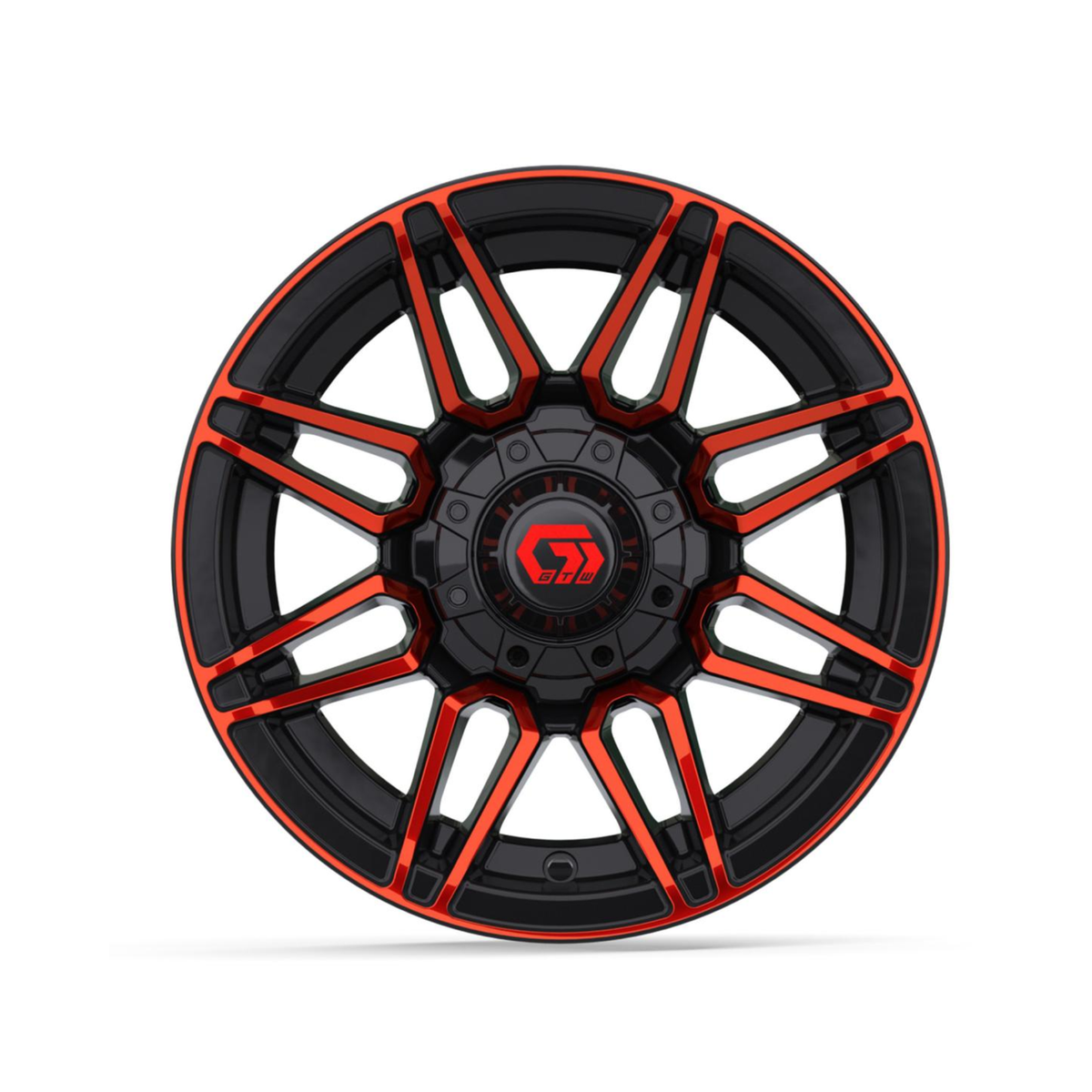 12” GTW Stealth Gloss Black with Red Face Wheel