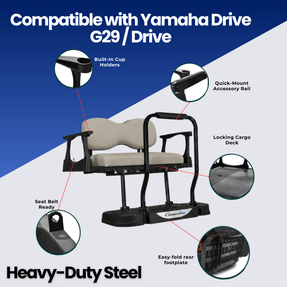 MadJax Genesis 250 Steel Rear Flip Seat Kits with Deluxe & Standard Cushions for Yamaha Drive G29 / Drive2