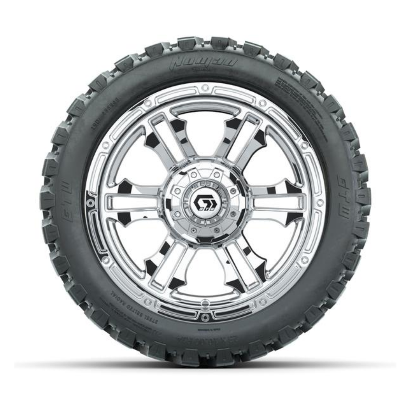 GTW Shogun Chrome 14" Wheels with 23x10-R14 Nomad All-Terrain Tires (Set of 4)