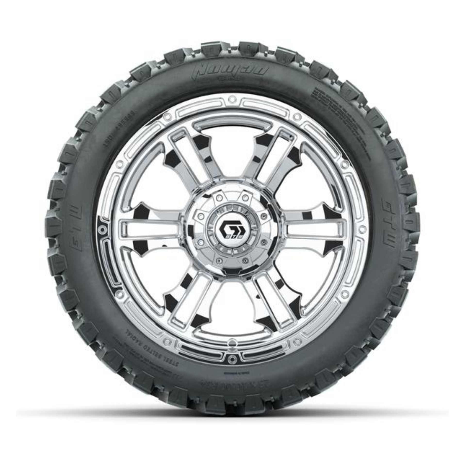 GTW Shogun Chrome 14" Wheels with 23x10-R14 Nomad All-Terrain Tires (Set of 4)