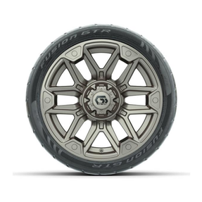 GTW® Graffiti Satin Bronze 14 in Wheels with 205/40-R14 Fusion GTR Steel Belted Street Tires – Full Set