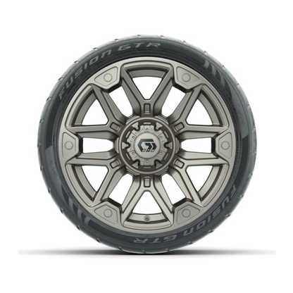 GTW® Graffiti Satin Bronze 14 in Wheels with 205/40-R14 Fusion GTR Steel Belted Street Tires – Full Set