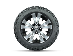 14 GTW Vampire Black and Machined Wheels with 22 Timberwolf Mud Tires  Set of 4