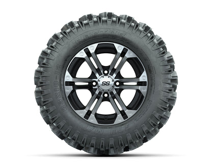 12” GTW Specter Black and Machined Wheels with 23” Raptor Mud Tires – Set of 4