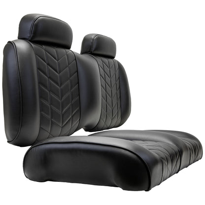 EZGO TXT/RXV & MadJax XSeries MadJax Aviator Front Seat Cushions - Black