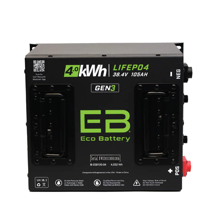 Eco Battery 36V 105Ah GEN3 LifePo4 Battery "Cube" - Individual