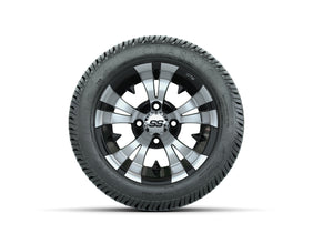 12 GTW Vampire Black and Machined Wheels with Excel Lo-Pro Street Tires  Set of 4