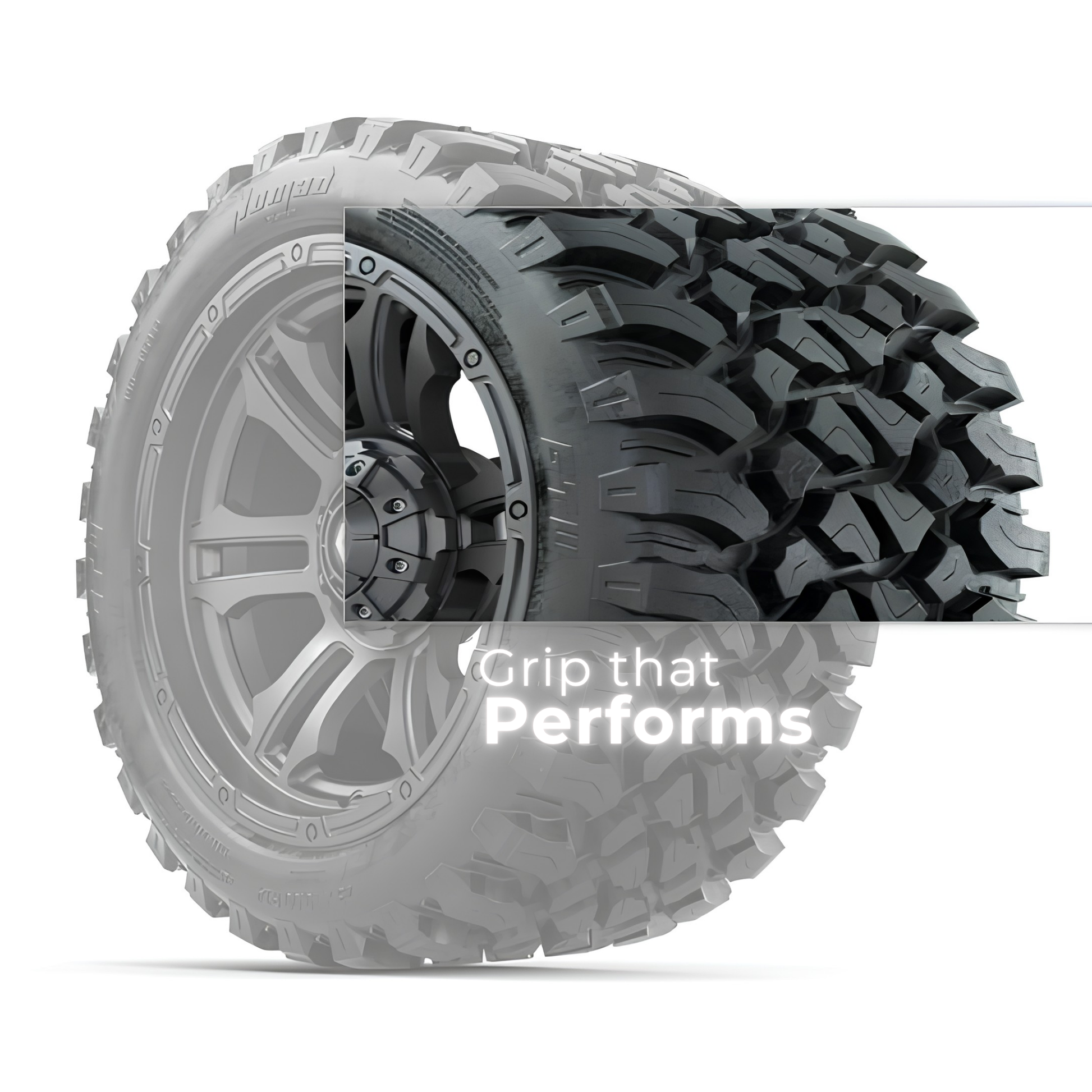 GTW Shogun Gunmetal 14" Wheels with 23x10-R14 Nomad All-Terrain Tires (Set of 4)