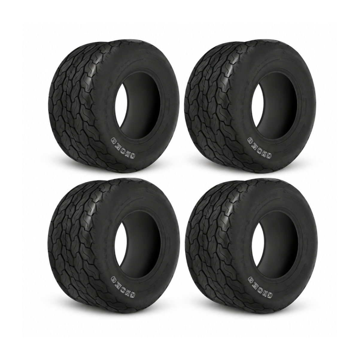 SGC 8” Steel Wheel – Black / STEELENG 18”x8.5”-8” GECKO Street Tire (White Letter Version)