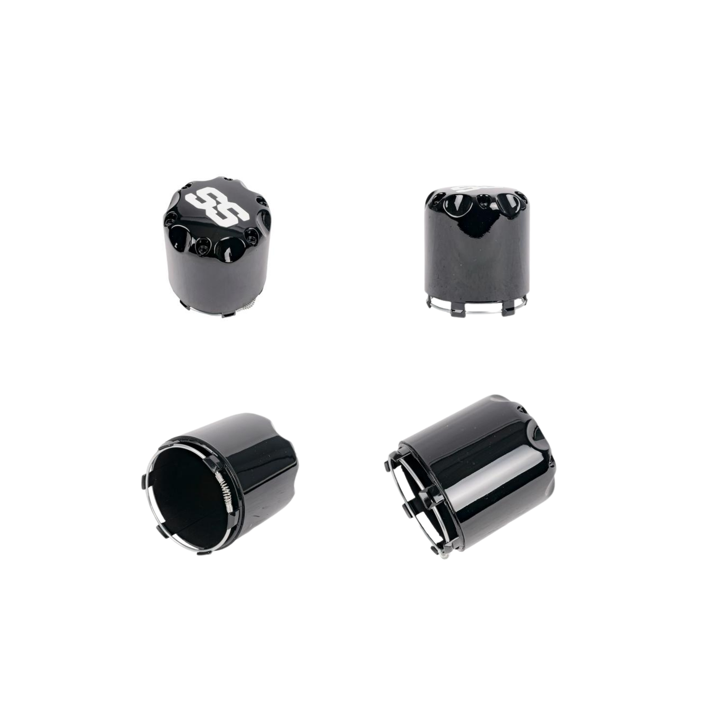 GTW® Snap-In Gloss Black SS Center Caps (Pack of 4)