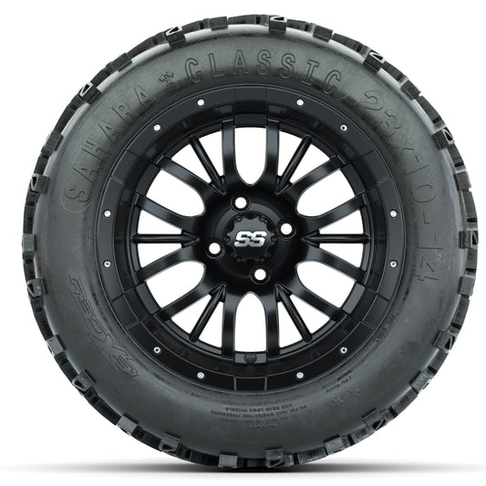 Set of (4) 14 in GTW Diesel Wheels with 23x10-14 Sahara Classic All-Terrain Tires