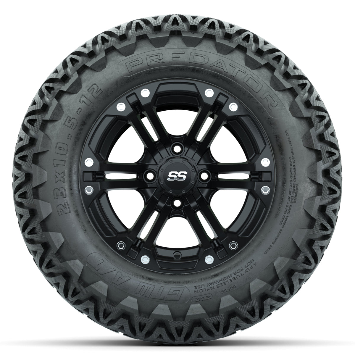 Set of (4) 12 in GTW Specter Wheels with 23x10.5-12 GTW Predator All-Terrain Tires