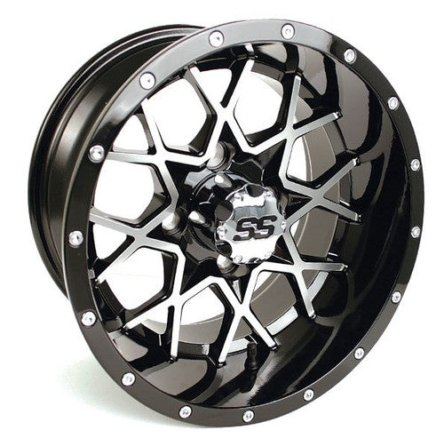 12x7 GTW Vortex Machined/Black with LP Tires Set of 4