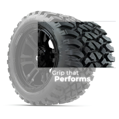GTW Shogun Gloss Black 14" Wheels with 23x10-R14 Nomad All-Terrain Tires (Set of 4)