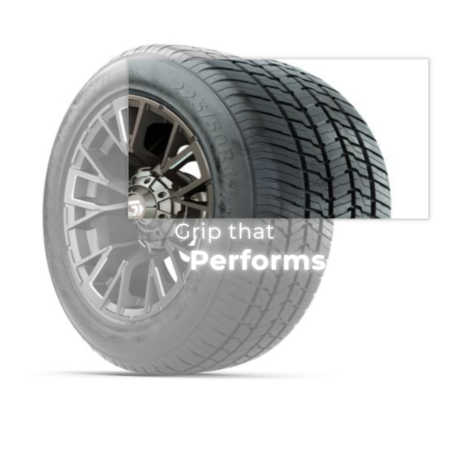 GTW® Vandal 14” Satin Bronze/Machined Wheels with 225/50-R14 Fusion STR Tires – Full Set