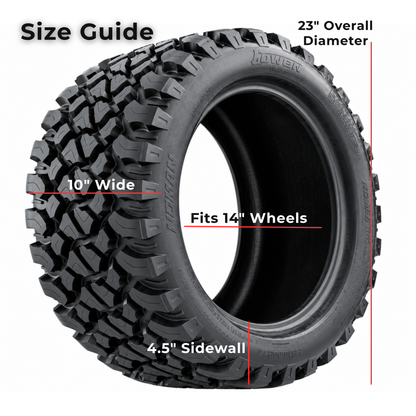 GTW Shogun Chrome 14" Wheels with 23x10-R14 Nomad All-Terrain Tires (Set of 4)
