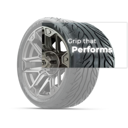 GTW® Graffiti Satin Bronze 14 in Wheels with 205/40-R14 Fusion GTR Steel Belted Street Tires – Full Set