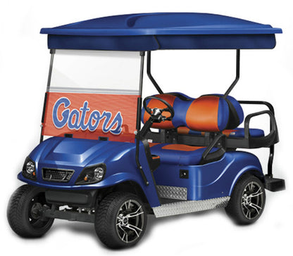 Doubletake complete EZ-GO TXT Golf Cart Refurbish Kit in Blue with WindowVision Decals