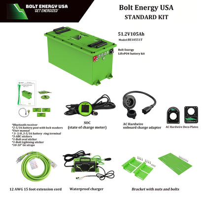 Bolt Energy 105AH 48 Volt Standard Kit - THIN HIGH OUTPUT GOLF CART LITHIUM BATTERY