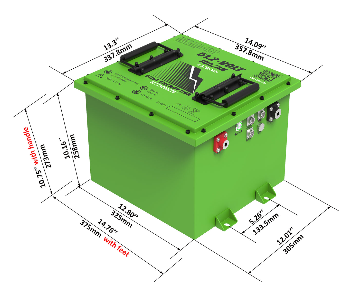 Bolt Energy 105AH 36 Volt Standard Kit - MINI HIGH OUTPUT GOLF CART LITHIUM BATTERY