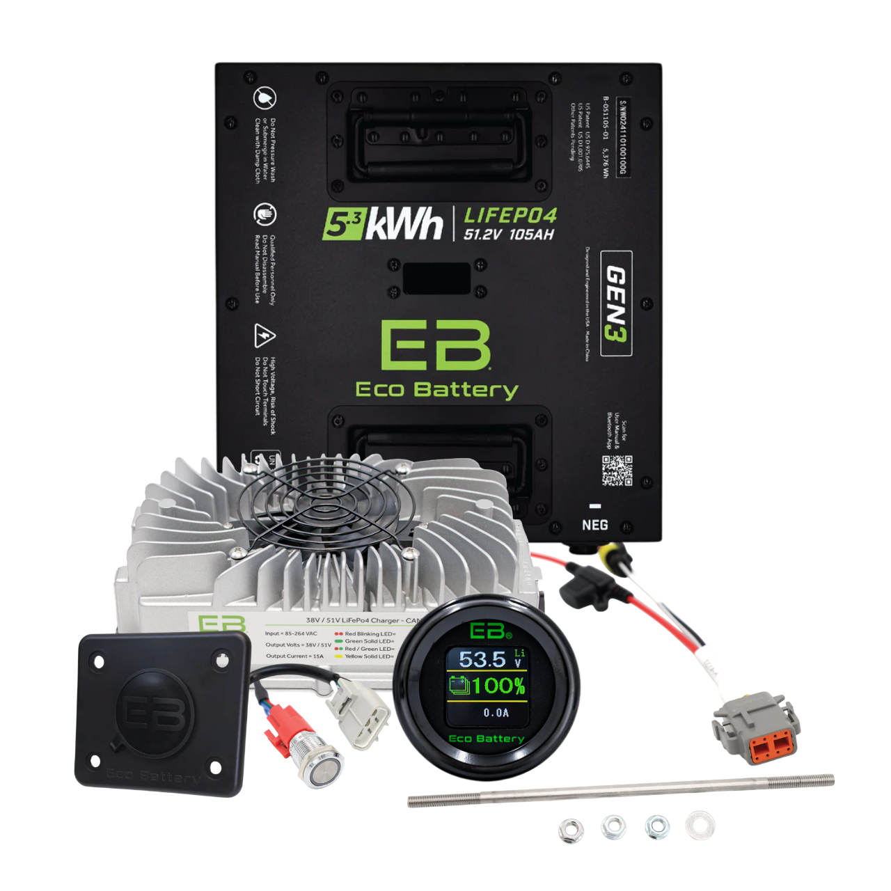 Eco Battery 48V 105Ah Thru-Hole Bundle - Select your Cart
