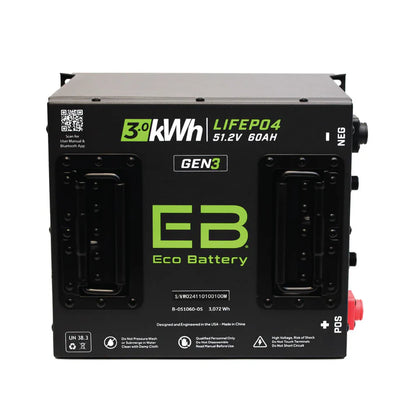 Eco 51V 60Ah Cube LiFePO4 Gen3 Individual Battery