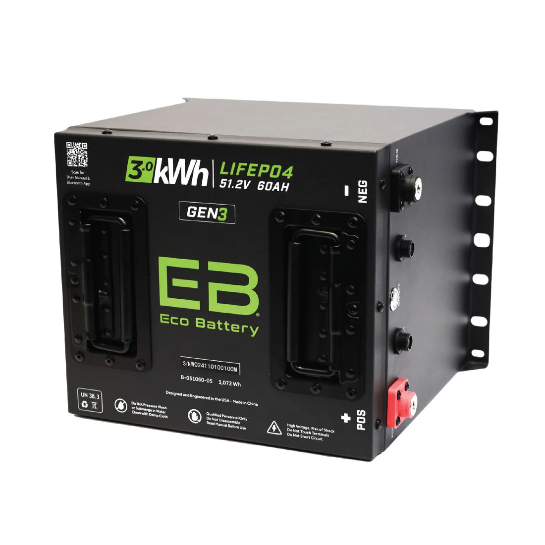 Eco 51V 60Ah Cube LiFePO4 Gen3 Individual Battery