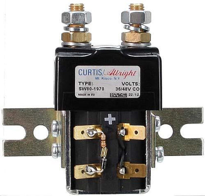 Solenoid; 36/48v Curtis, Sw80 W/Bracket/Resister/Diode