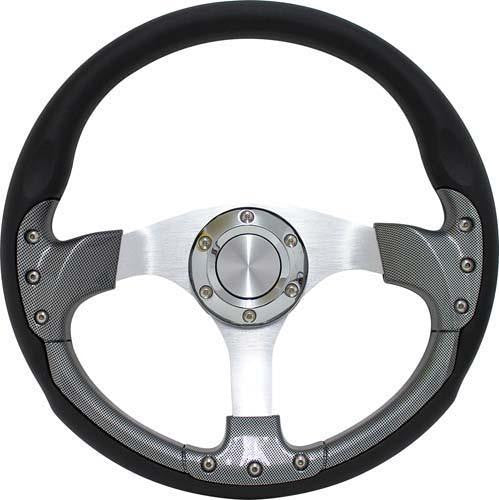 Pursuit 14" Carbon Fiber Steering Wheel W/Blk Kit; Ezg