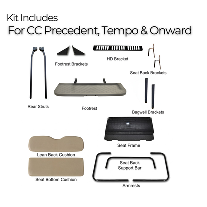 GTW Mach3 Rear Flip Seat for Club Car Precedent, Tempo & Onward