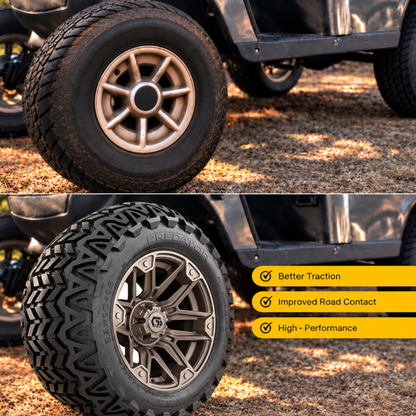 GTW® Graffiti Satin Bronze 14 in Wheels with 23x10-14 Predator All-Terrain Tires – Full Set