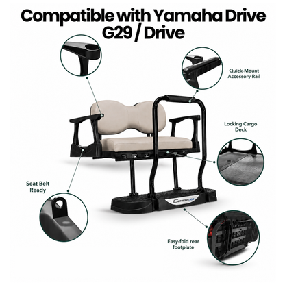 MadJax Genesis 300 Aluminum Rear Seat Kit for Yamaha Drive (G29) & Drive2 (2017+) | Standard & Deluxe Cushions