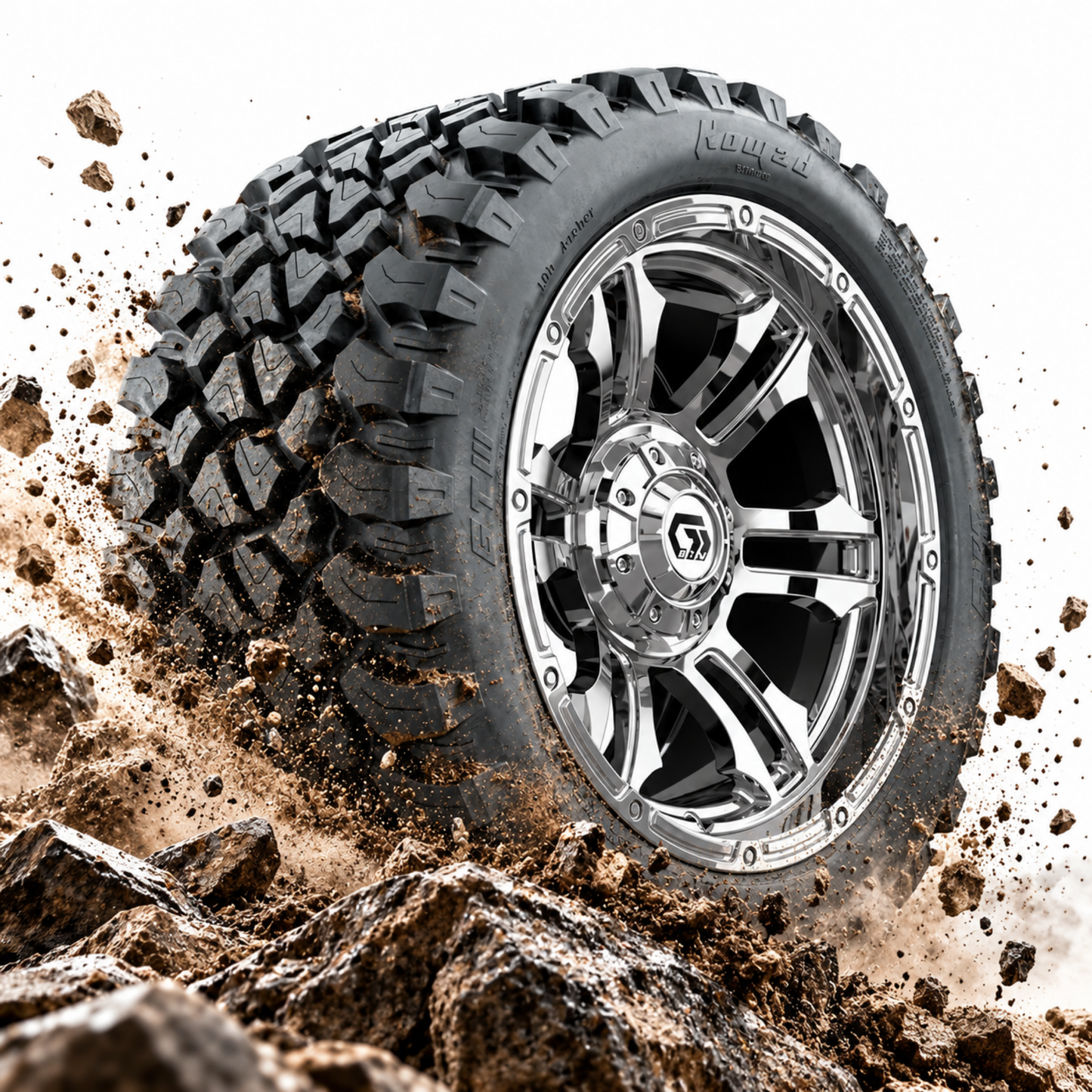 GTW Shogun Chrome 14" Wheels with 23x10-R14 Nomad All-Terrain Tires (Set of 4)