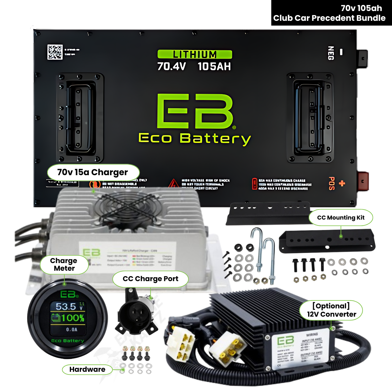 Club Car Precedent 2009+ - Eco Battery 70V 105AH Bundle