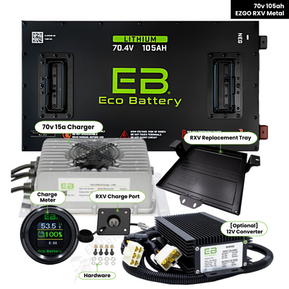 EZGO RXV ( Factory Metal Tray) - Eco Battery 70V 105AH Bundle