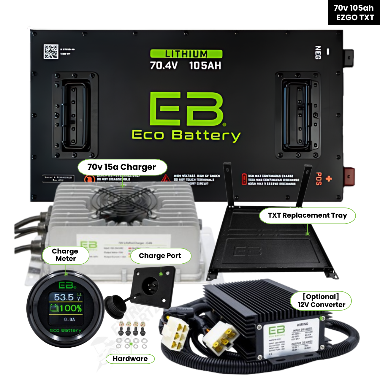 EZGO TXT - Eco Battery 70V 105AH Bundle