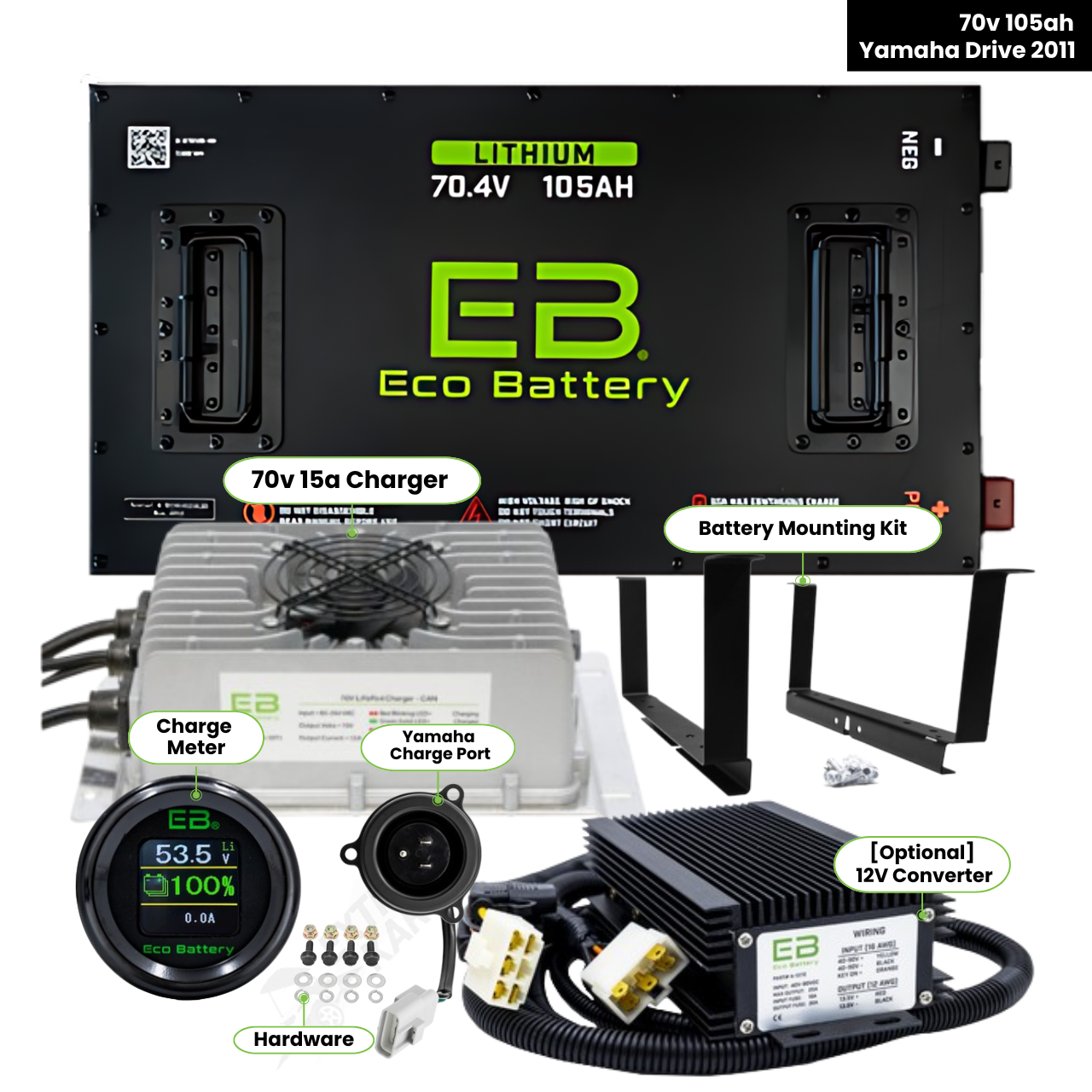 Yamaha Drive 2011+ - Eco Battery 70V 105AH Bundle