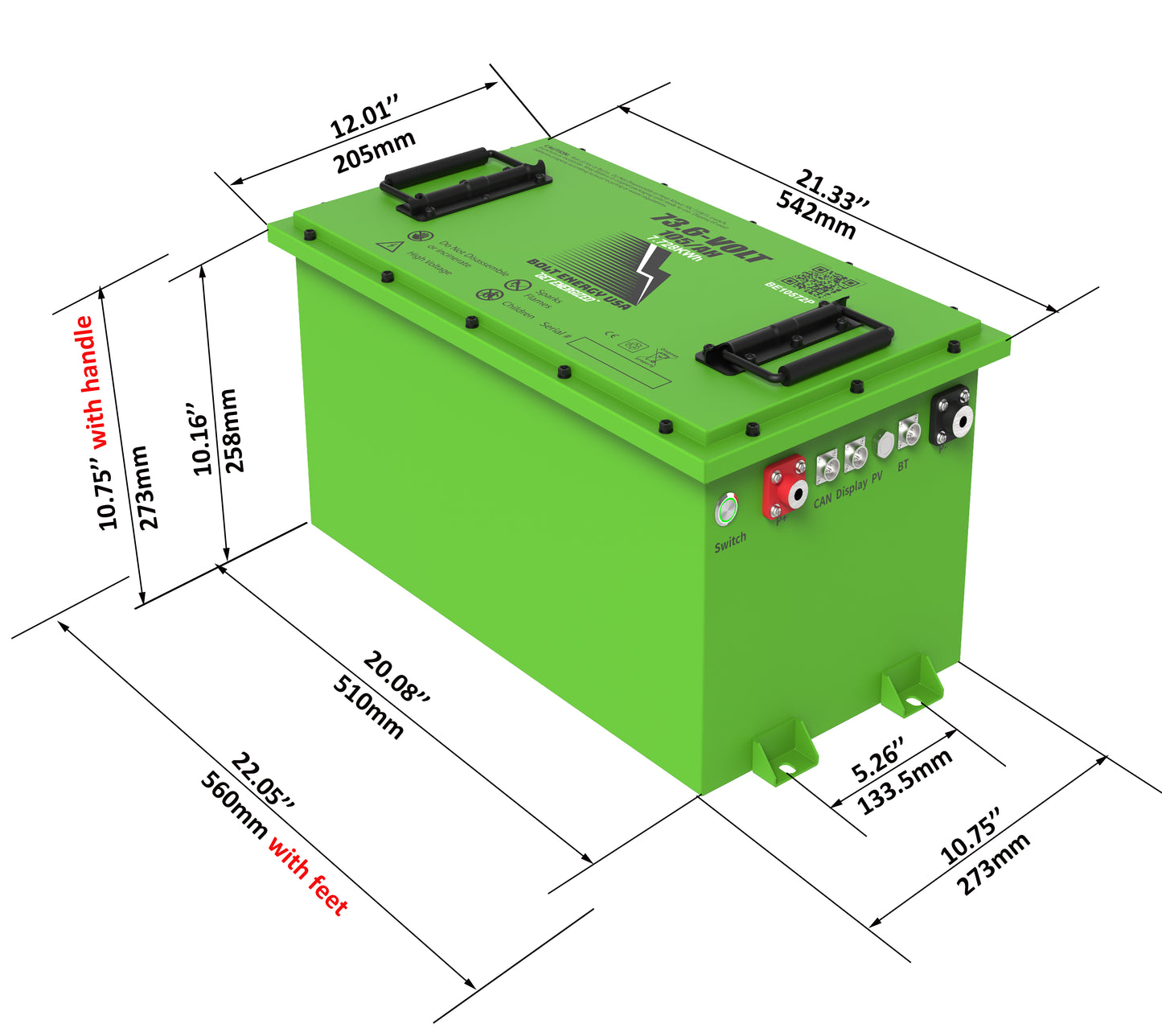 Bolt Energy 105AH 72 Volt Standard Kit - POWER HIGH OUTPUT GOLF CART LITHIUM BATTERY