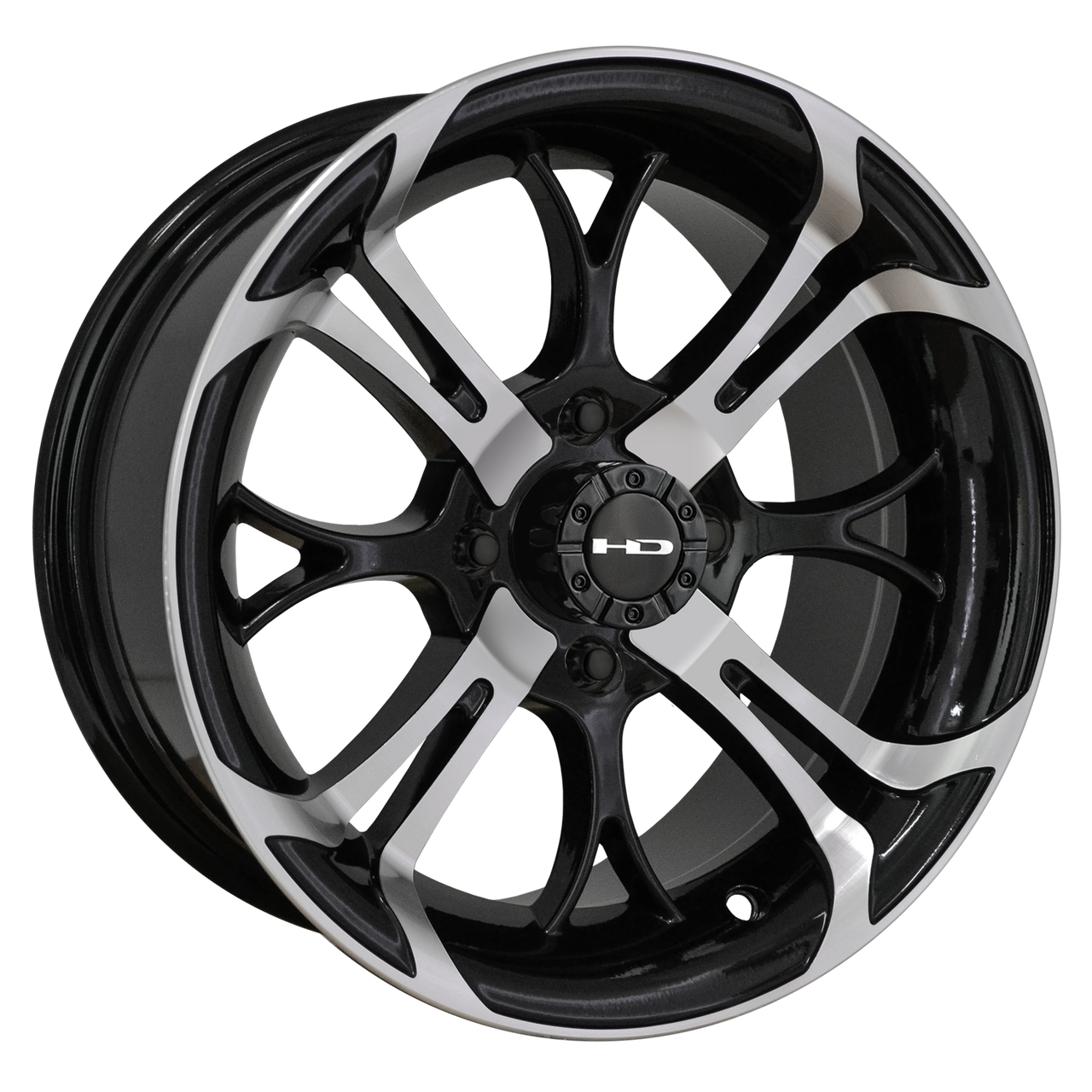 HPD 14" SPINOUT Machined Face Golf Cart Wheel