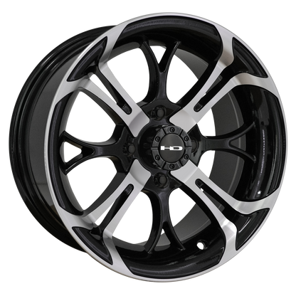 HPD 14" SPINOUT Machined Face Golf Cart Wheel