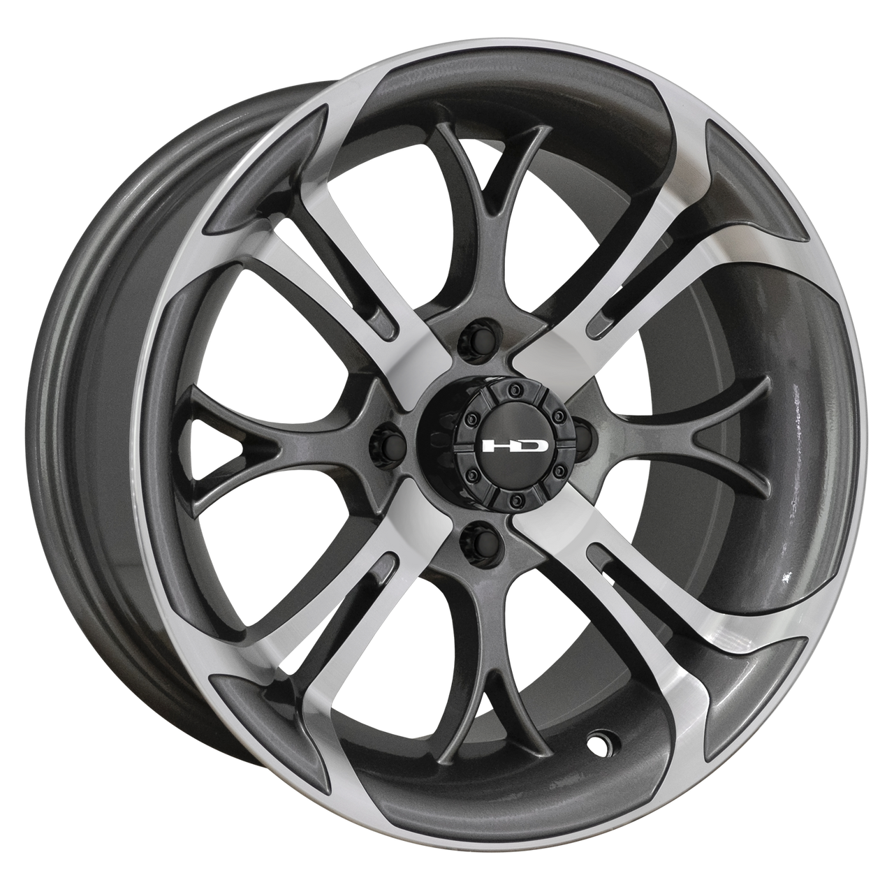 HPD 14" SPINOUT Machined Face Golf Cart Wheel