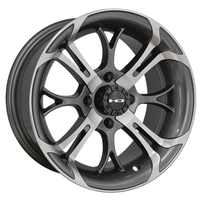 HPD 14" SPINOUT Machined Face Golf Cart Wheel
