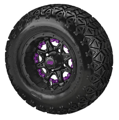 LSI 10X7 Revenge Matte Black Insert with Black Trail II 22-11-10 All Terrain Tire Set of 4
