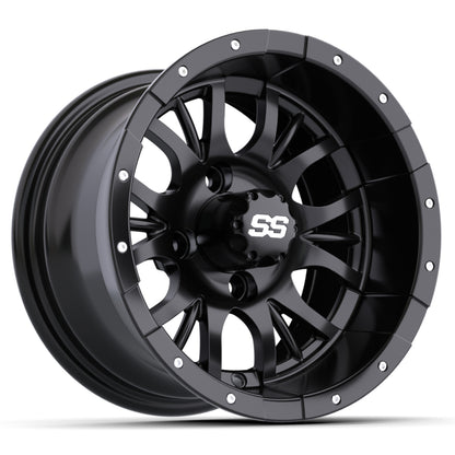 Wheel, 12X7 Diesel, Matte Black w/SS Cap