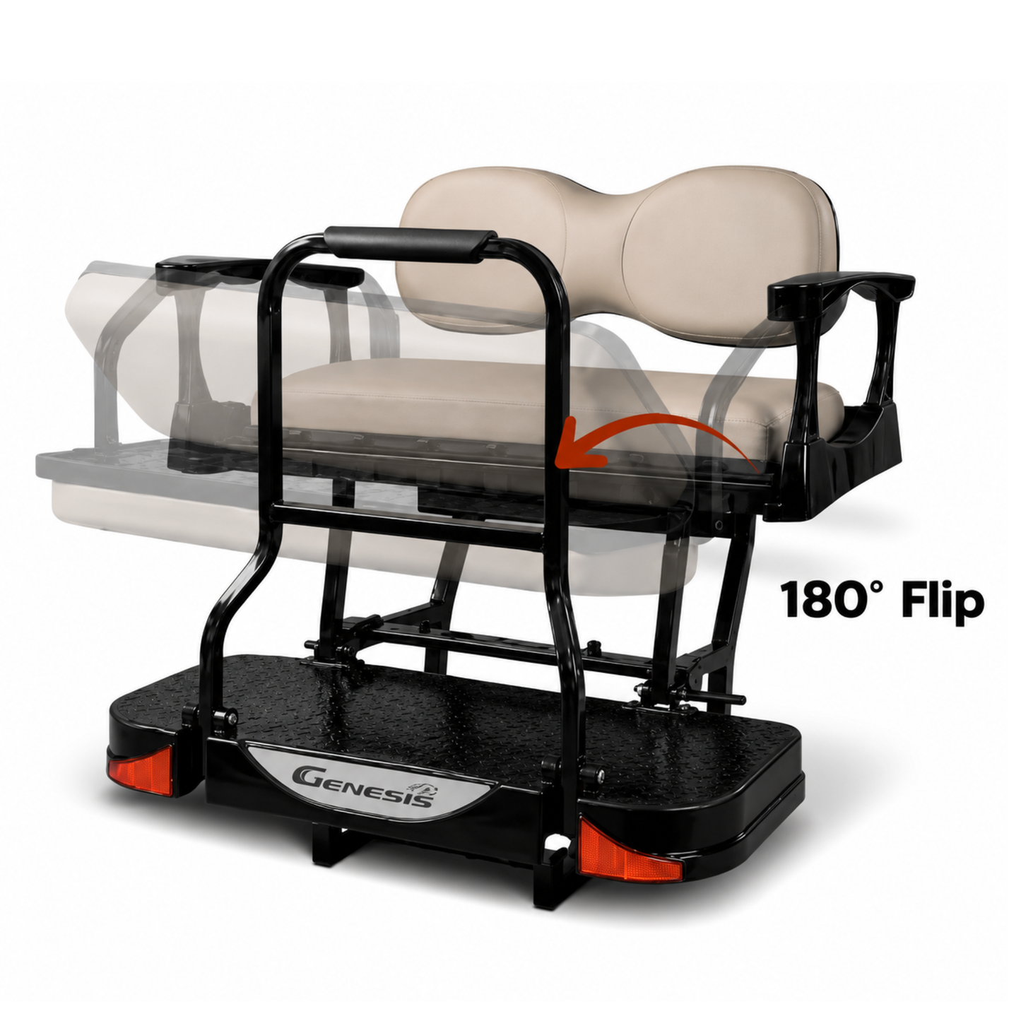 MadJax Genesis 250 Steel Rear Flip Seat Kits with Deluxe / Standard Cushions for EZGO TXT & RXV