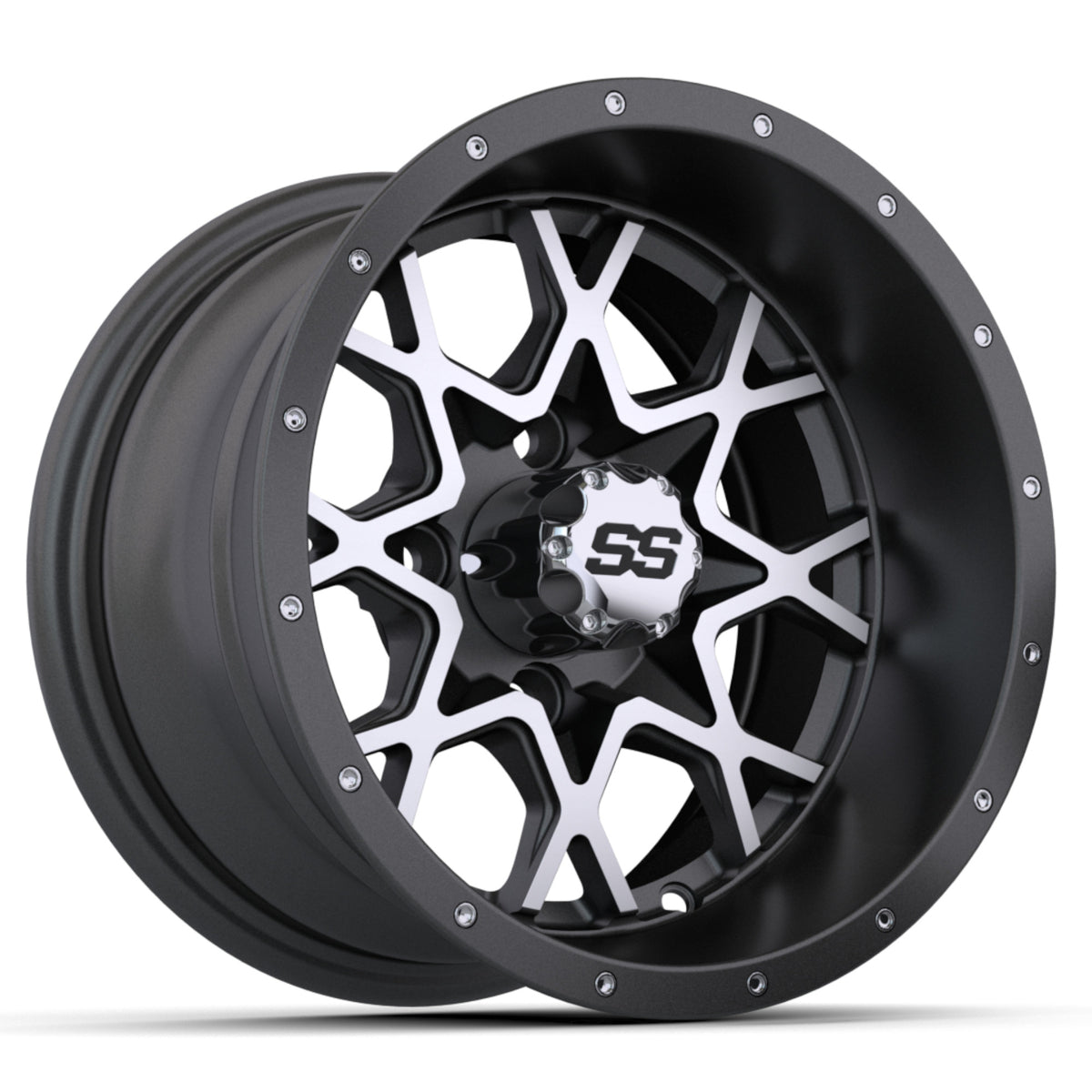 Vortex 2 Wheel, 12X7 Matte Gray/Matte Machined